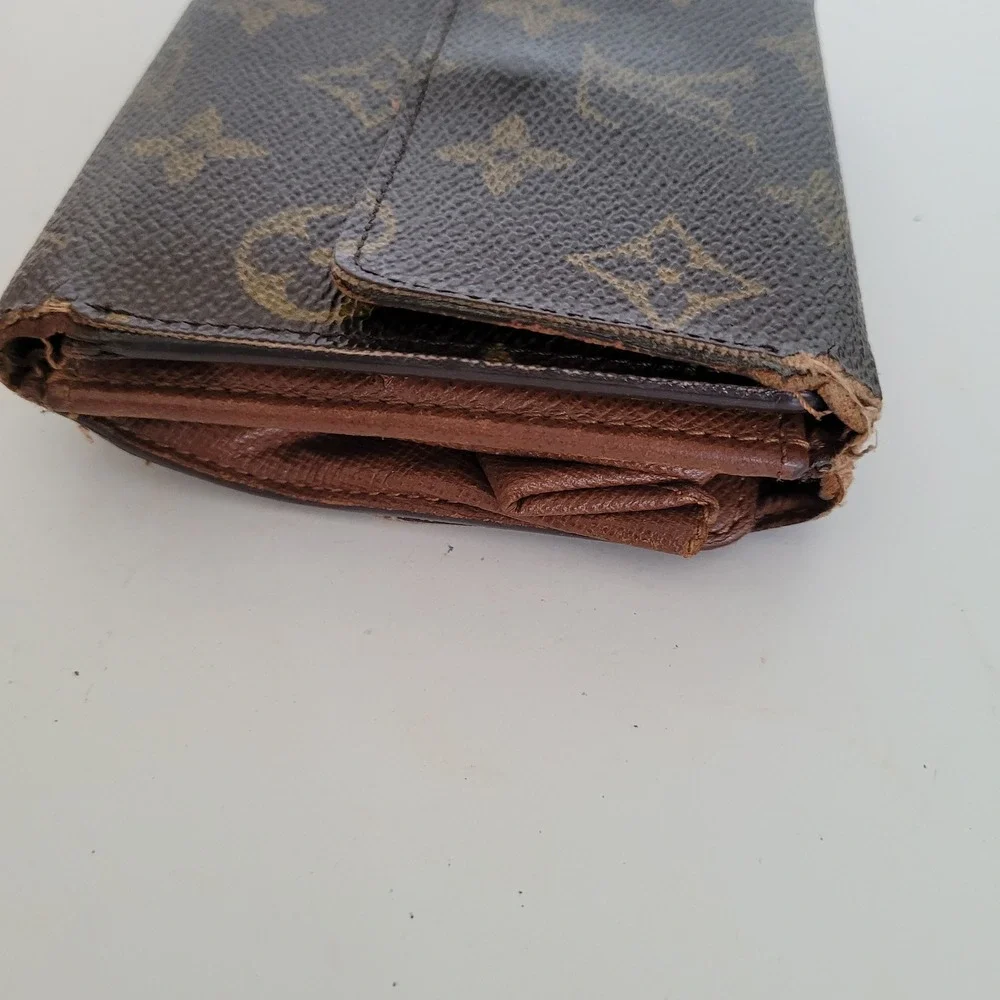 Louis Vuitton Monogram Portefeuille Elise Trifold Wallet Brown SP0051 Vintage